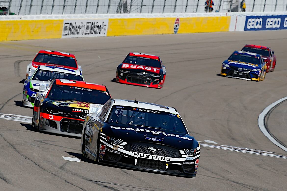 SHR's Aric Almirola (eighth) and Kevin Harvick (ninth) also finished in the top 10. SHR's Aric Almirola (eighth) and Kevin Harvick (ninth) also finished in the top 10.
